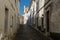 Old empty street in the ancient town of Estremoz, Portugal