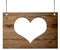 Old empty wooden sign heart