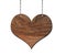 Old empty wooden sign heart