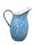 Old enamel metal pitcher isolated