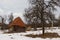 Old ethno houses in a village