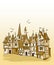 Old european town vector illustration