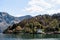 Old expensive villas on the background of a forest in the mountains. Lake Como, Italy