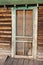 Old exterior screen door log cabin building retro
