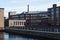 Old factory\'s buildings region by the river, Finland