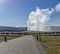 Old faithful erupting Yellowstone National park