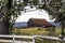 Old falling down barn in a field