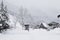 Old farm in the snow in Shirakawa-go