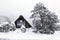 Old farm in the snow in Shirakawa-go