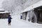 Old farm in the snow in Shirakawa-go