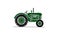 Old farm tractor illustration in green