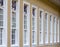 Old farm windows painted in white with some details.