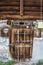 Old farm wooden door in the swiss alps