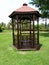 Old fashion gazebo for outdoor concept of home, picnic, or pleasant gathering area.Gazebo in garden.