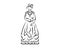 Old Fashion Lady Dressed Victorian Dress with Silhouette Style