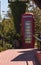 Old fashioned antique classic red phone booth