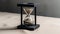 An old fashioned antique sand timer flowing timeless history generated by AI