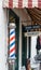 Old Fashioned Barber Pole Outside Barber Shop