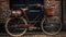 Old fashioned bicycle with elegant leather saddle and rusty chrome handle generated by AI