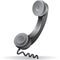 Old-fashioned black telephone