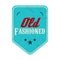 Old fashioned blue pennant label, vintage style