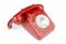 Old fashioned bright red telephone handset