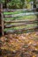 Old fashioned colonial rustic fence in Autumn