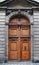 Old-fashioned door closed, St. Malo, France