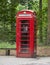 Old fashioned dusty and weathered british phone box