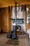 Old fashioned Dutch interior, wooden stove and room decoration in small fisherman`s house in North-Holland, Enkhuizen, Netherland