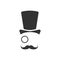 Old-fashioned face icon. Gentleman symbol. Sign retro man vector