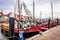 Old fashioned fishing boats in the harbor of Urk in the Netherlands