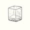 Old fashioned glass with corners isolated, outline simple doodle drawing, gravure style