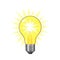 Old fashioned glowing tungsten light bulb, side view, vector illustration
