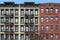 Old fashioned Manhattan apartment building facades