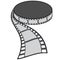 Old-fashioned movie reel in perspective, isolated