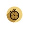 Old-fashioned pocket watch, graphic illustration. Simple timer,