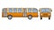 Old-fashioned a retro the city passenger vintage bus in flat linear style a vector.