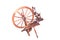 Old fashioned spinning wheel isolated