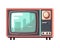 Old fashioned television flat design icon