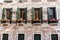 Old fashioned traditional wood windows in Venice, Italy