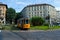 Old-fashioned tram in Milan