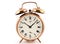 Old-fashioned vintage copper alarm clock