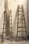 Old fashioned wooden ladders