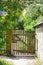 Old fence and gate to a cottage garden