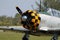 Old fighter plane front details