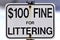 Old fine for littering sign