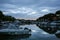 Old fisherman boat in the city centre of Grado Friuli-Venezia Giulia Italy in the evening.