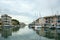 Old fisherman boat in the city centre of Grado Friuli-Venezia Giulia Italy in the evening.