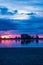 Old fisherman hut in twilight time.